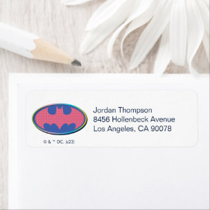 Etiqueta Batman   Logotipo de Punto de Polka Rosa