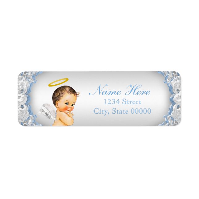 Etiqueta Bautizo de niños ángel (Frente)