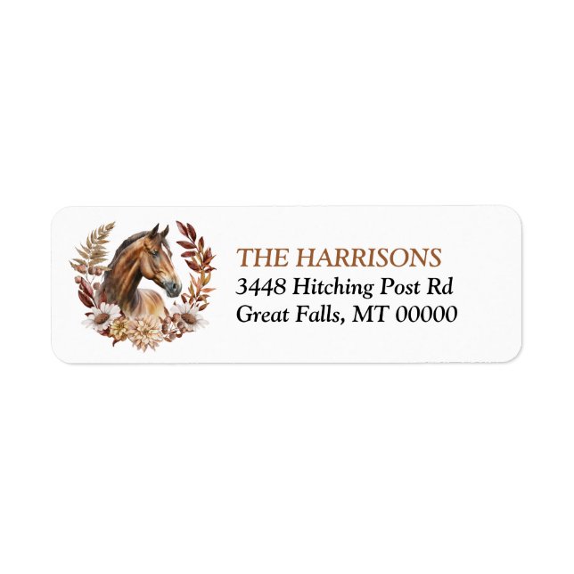Etiqueta Bay Horse Autumn Wreath (Frente)