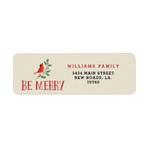 Etiqueta Be Merry Cardinal Navidades