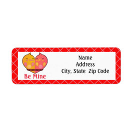 Etiqueta Be Mine Love Birds Return Address Label