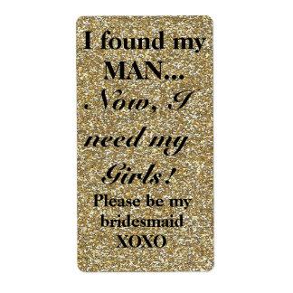 Etiqueta Be My Bridesmaid Wine Label