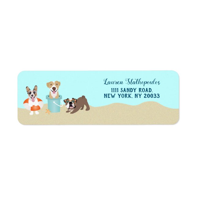Etiqueta Beach Dogs Blue (Frente)