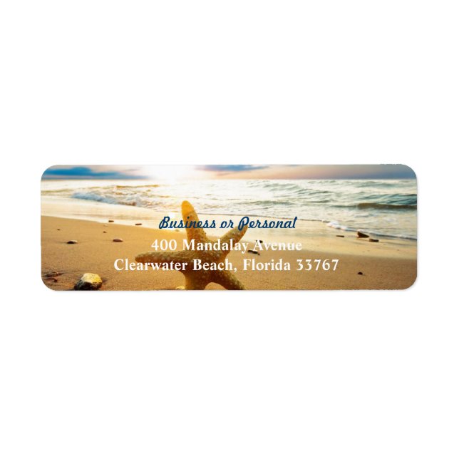 Etiqueta Beach Sunset Personalizado Beach Wedding o Busines (Frente)