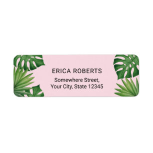 Etiqueta Beach Tropical deja dirección rosa Rubor