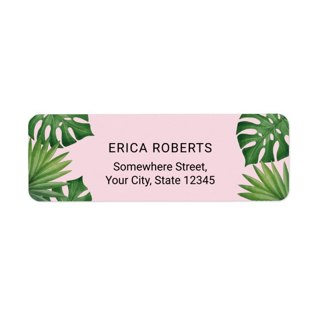 Etiqueta Beach Tropical deja dirección rosa Rubor (Frente)