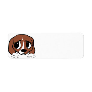 Etiqueta Beagle Black Red White Peeking Personalizado