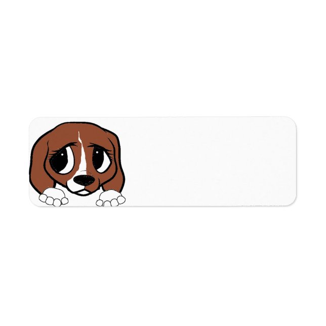 Etiqueta Beagle Black Red White Peeking Personalizado (Frente)