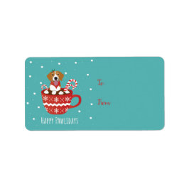 Etiqueta Beagle Dog Happy Pawlidays