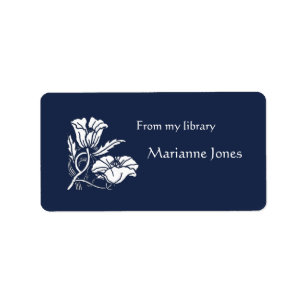 Etiqueta Beardsley Poppies Bookplate