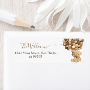 Etiqueta Bearly Wait Boho Balloon Neutral Baby Shower Book
