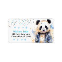 Beary Awesome Boys Watercolor Panda Cumpleaños