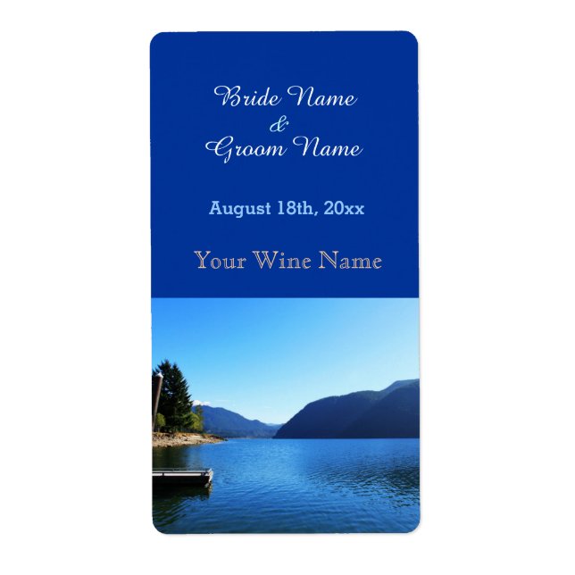 Etiqueta beautiful landscape photography wedding wine label (Frente)