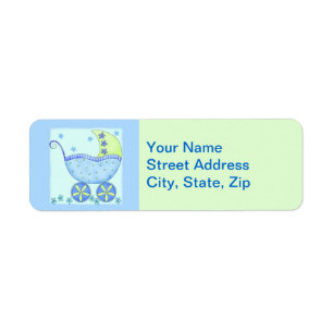 Etiqueta Bebé azul Buggy Carrier Ducha Personalizada