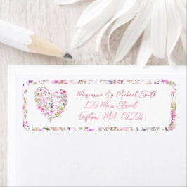 Etiqueta Bebé De Corazón Floral Rosa En Baby Shower De Bloo