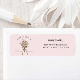 Etiqueta Bebé de flores silvestres en el Baby Shower Bloom