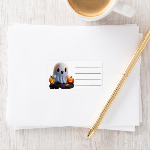 Etiqueta Bebé Fantasma Típico personaje de Halloween