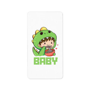 Etiqueta bebé godzilla