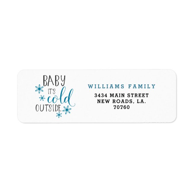 Etiqueta Bebé, hace frío fuera de los Navidades (Frente)