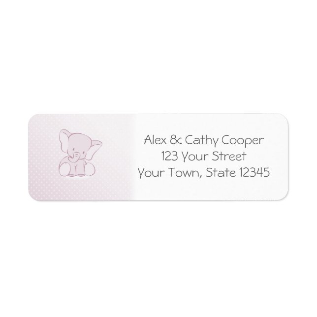 Etiqueta Bebé Lilac Elephant (Frente)