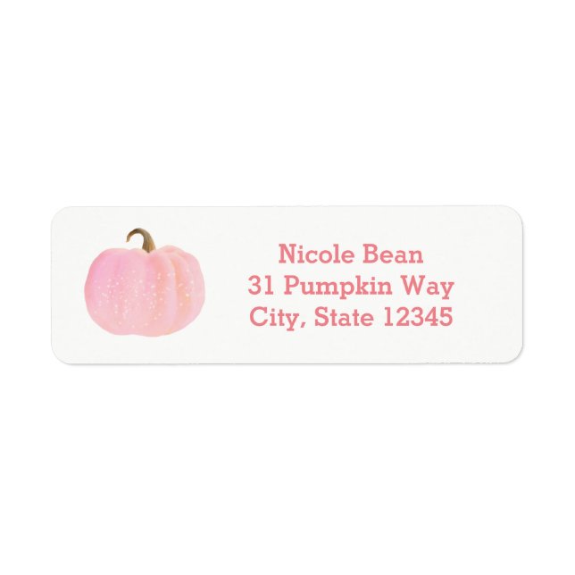Etiqueta Bebé otoño calabaza rosa rústico Shower (Frente)