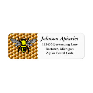 Etiqueta Bebida Honey Bee Return Address Business