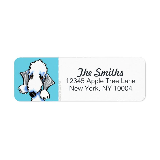Etiqueta Bedlington Terrier Blue Block (Frente)