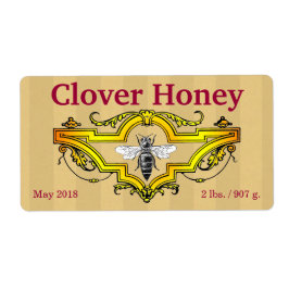 Etiqueta Bee and Clover Golden Honey Jar