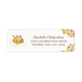 Etiqueta Bee Baby Shower Honeycombs Floral