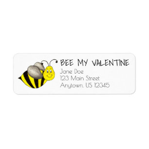 Etiqueta Bee Be My Valentine El día de San Valentín Address