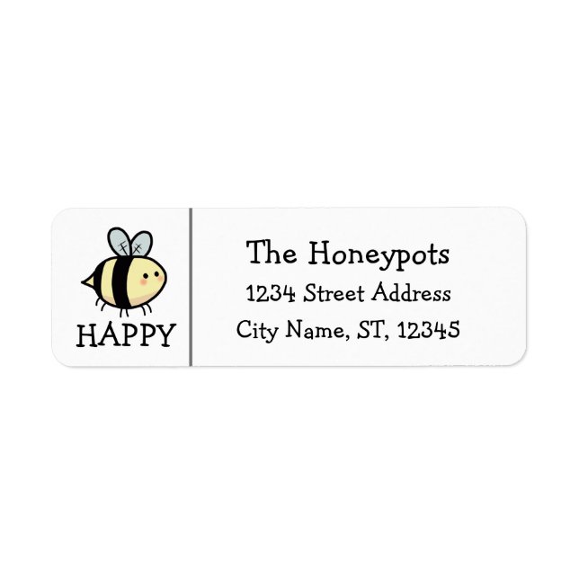 Etiqueta Bee Happy (Frente)