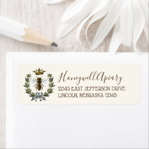 Etiqueta Bee Wreath y Crown