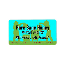 Etiqueta Beekeeper Silhouette Blue Personalized Honey Jar