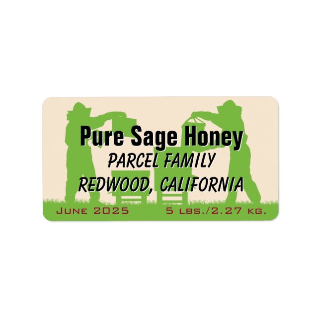 Etiqueta Beekeeper Silhouette Gold Personalizado Honey Jar (Frente)