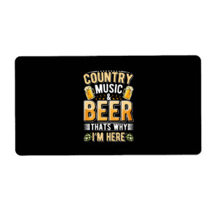 Etiqueta Beer Beer Drinker Country Music Beer Cumpleaños