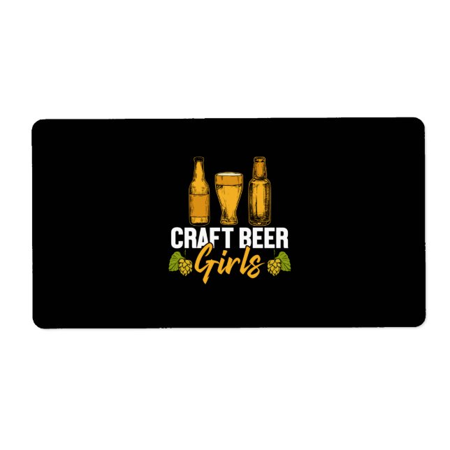 Etiqueta Beer Drinker Craft Beer Chicas Cumpleaños (Frente)