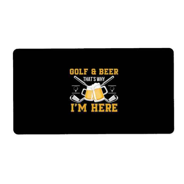 Etiqueta Beer Drinker Golf And Beer Cumpleaños (Frente)
