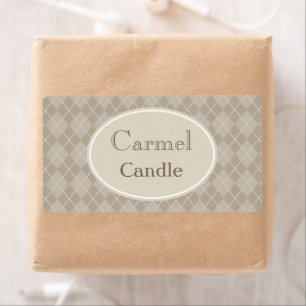 Etiqueta Beige Argyle Personalizado Labels