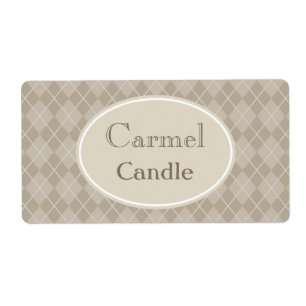 Etiqueta Beige Argyle Personalizado Labels