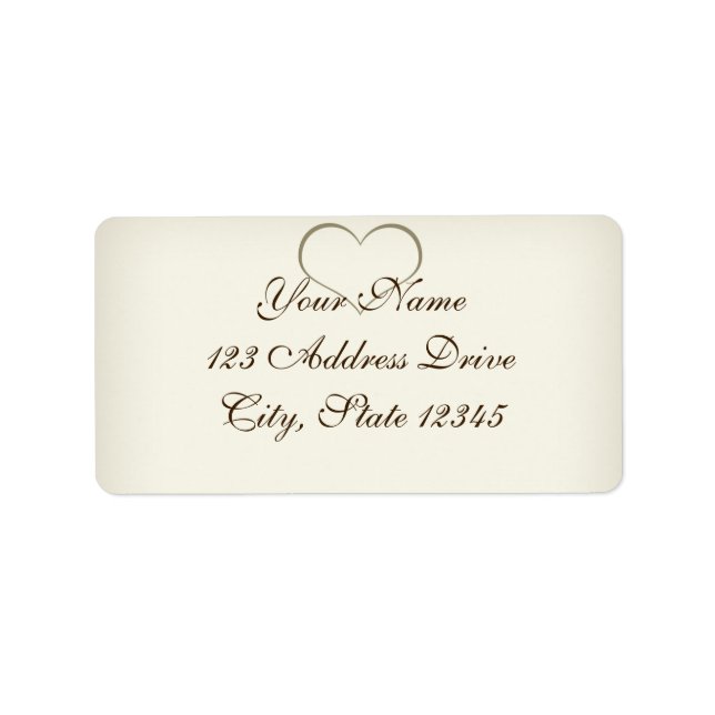 Etiqueta Beige dulce sencillo (Frente)