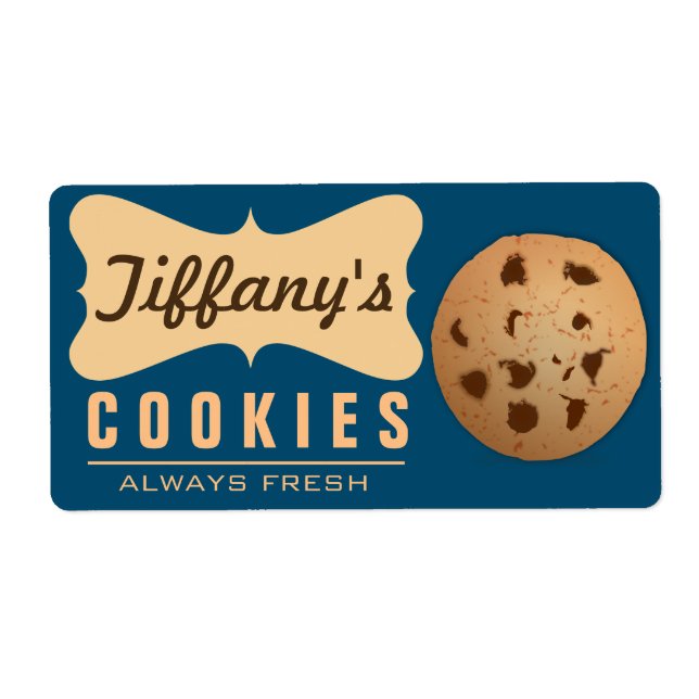 Etiqueta Beige | En casa | Gourmet | Cookies hechas a mano (Frente)