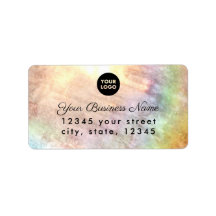 Beige Pastel Rainbow Holograph Return Address