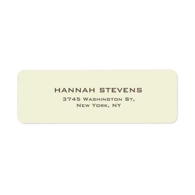 Etiqueta Beige sencillo elegante moderno (Frente)