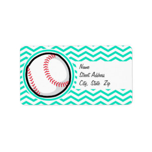 Etiqueta Béisbol: Aqua Green Chevron