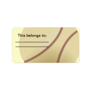 Etiqueta Béisbol con puntada roja