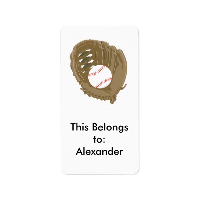 Etiqueta béisbol y guante (Frente)