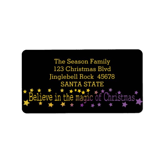 Etiqueta Believe in the magic of Christmas (Frente)