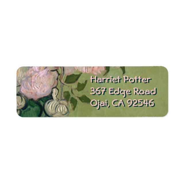Etiqueta Bella Artes Pink Roses Van Gogh (Frente)