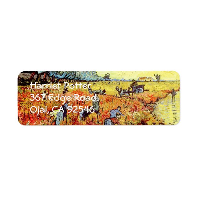 Etiqueta Bella Artes Red Vineyard Van Gogh (Frente)