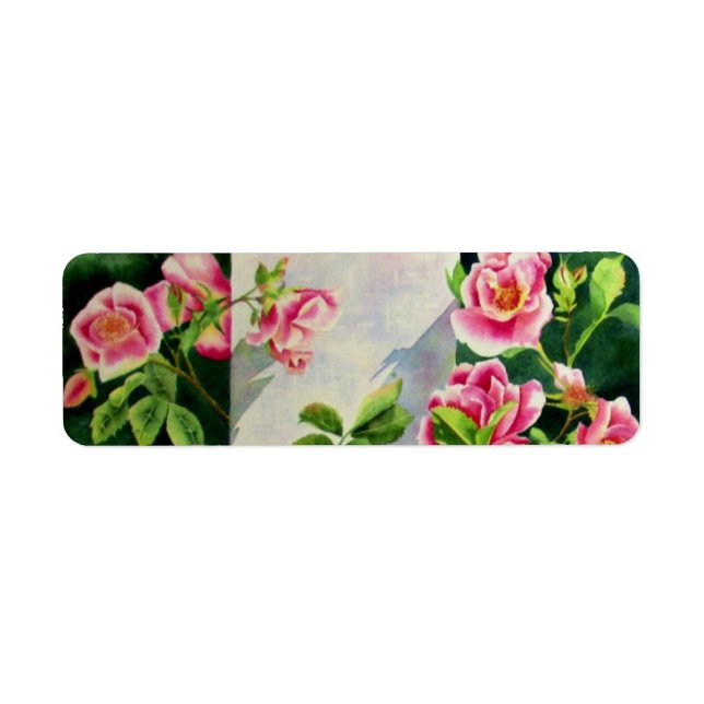Etiqueta Bellas rosas rosas rosas, rosas rojas, acuarelas f (Frente)